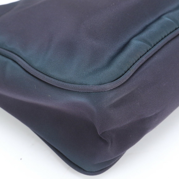 Prada Tessuto Nylon Triangle Accessory Pouch Tote Shoulder Navy Blue - Picture 7 of 14